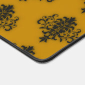 Zwarte vouw op mosterdgeel patroon bureaumat (Hoek)