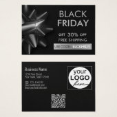 Zwarte Vrijdag Verkoop Grijze QR-code Kortingskaar Visitekaartje (Voorkant /achterkant)