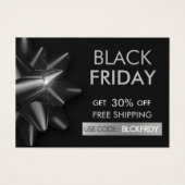 Zwarte Vrijdag Verkoop Grijze QR-code Kortingskaar Visitekaartje (Voorkant)