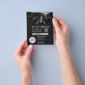 Zwarte vrijdagverkoop Grijze QR-code Korting broch Flyer (Hand)