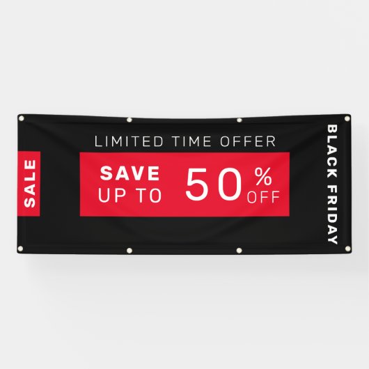 Zwarte-vrijdagverkoopbanner Spandoek (Horizontaal)