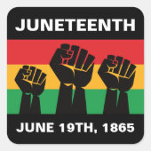 Zwarte vrijheid Juneteenth African American pride Vierkante Sticker (Voorkant)