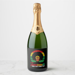 Zwarte Vrijheid Vrij sinds 1865 Juneteenth Sparkling Wijnetiket
