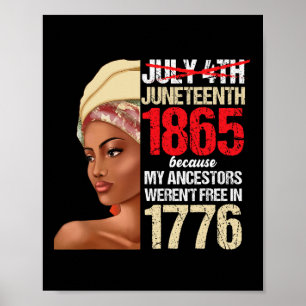 Zwarte Vrouw 1865 Meisje Onafhankelijkheidsdag Ame Poster