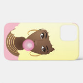 Zwarte Vrouw, Blond Afro, Popping Pink Bubblegum Case-Mate iPhone Case (Achterkant (horizontaal))