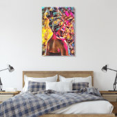 Zwarte vrouw canvas afdruk (Insitu (Slaapkamer))