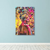 Zwarte vrouw canvas afdruk (Insitu (Houten vloer))