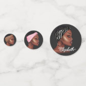 Zwarte vrouw confetti (Achterkanten)