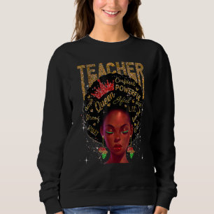 Zwarte Vrouw Docent Shirt Afro Retro Zwarte Geschi