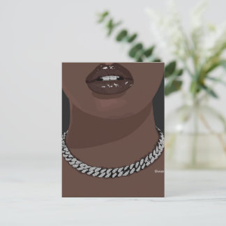 Zwarte vrouw Esthetisch met zilveren (sieraden) Gr Briefkaart