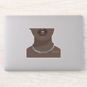 Zwarte vrouw Esthetisch met zilveren (sieraden) Gr Sticker