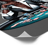Zwarte vrouw Gambling Casino Kaarten Poker Chips A Poster (Hoek)