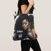 Zwarte vrouw Gepersonaliseerde Canvas tas (Dichtbij)