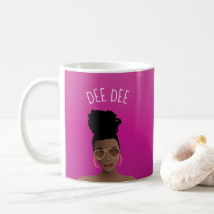 Zwarte vrouw, Gold-harde schijven en hoge un, warm Koffiemok