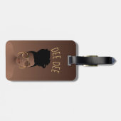 Zwarte Vrouw, goudzadels en hoge woordspeling, bru Bagagelabel (Achterkant horizontaal)