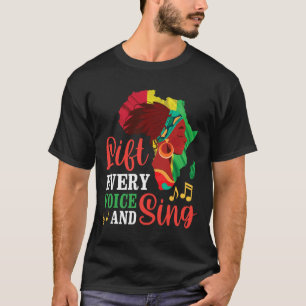 Zwarte vrouw hef elke stem en zing zwarte geschied t-shirt