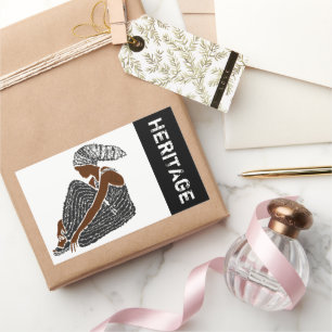 Zwarte Vrouw in een Afrikaanse werelderfgoed Rechthoekige Sticker