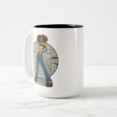 Zwarte vrouw koffie mok (Voorkant links)