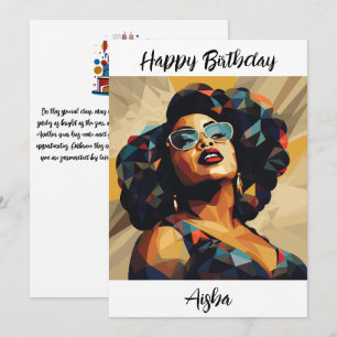 Zwarte vrouw: kubistische kunstenaarschap bedankkaart