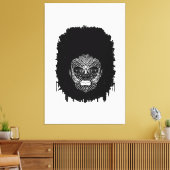 Zwarte vrouw met Afrikaanse tribale gezichtmarkeri Canvas Afdruk (Insitu (Woonkamer))