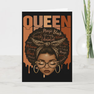 Zwarte Vrouw Opgeleid Sterke Black History Month G Kaart