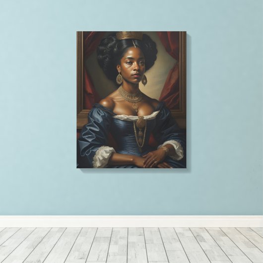 Zwarte Vrouw, Royalty Canvas Afdruk (Insitu (Houten vloer))