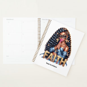 Zwarte vrouw van het geloof Christelijk gebed Planner