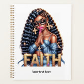 Zwarte vrouw van het geloof Christelijk gebed Planner (Voorkant)