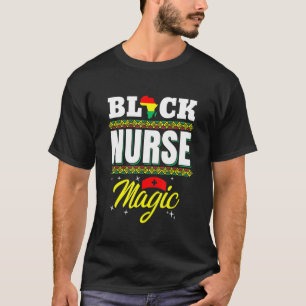 Zwarte vrouw verpleegster Magie Afro Melanine Koni T-shirt