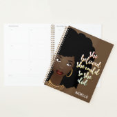 Zwarte vrouw, ze geloofde dat ze dat kon, Brown Planner (Display)