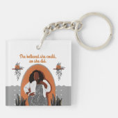 Zwarte vrouw, ze geloofde dat ze het kon, dus deed sleutelhanger (Achterkant)