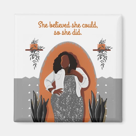 Zwarte vrouw, ze geloofde dat ze kon, dus deed ze magneet (Voorkant)