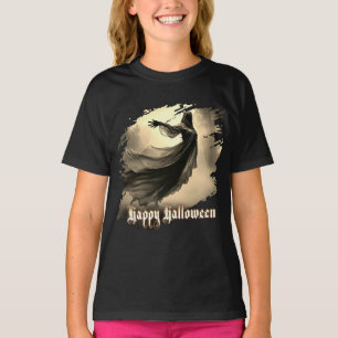 Zwarte vrouwelijke geest in hels landschap - Hallo T-shirt