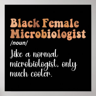 Zwarte Vrouwelijke Microbioloog Definitie Grappig Poster
