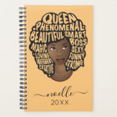 Zwarte vrouwen aanmoedigen, geel planner (Voorkant)