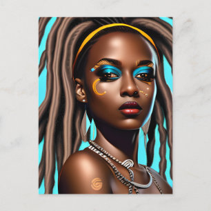 Zwarte vrouwen Afro-Amerikaanse melanine vrouwen s Feestdagenkaart