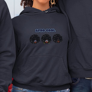 Zwarte vrouwen, Afro Cool, Navy Blue Hoodie