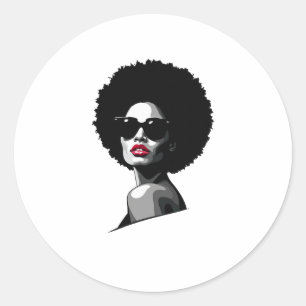Zwarte vrouwen geconfronteerd Afro-Amerikaanse Jun Ronde Sticker