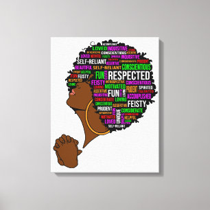 Zwarte vrouwen inspirerend positief zwart koningin canvas afdruk