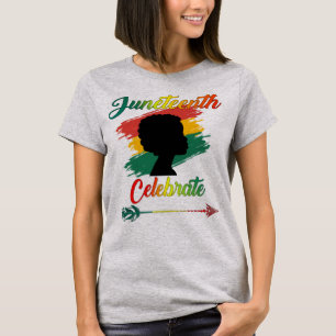 Zwarte vrouwen Juneteenth Celebrate Indepedence Da T-shirt