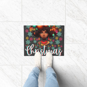 Zwarte vrouwen Kerst melanine sista Xmas Sistas Deurmat