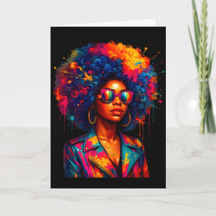 Zwarte Vrouwen Koningin Afro Afrikaanse Melanine D Kaart