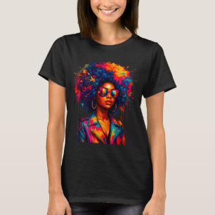 Zwarte Vrouwen Koningin Afro Afrikaanse Melanine D T-shirt