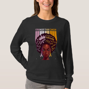 Zwarte Vrouwen Koningin Sterker Dan Eczeem Lavende T-shirt