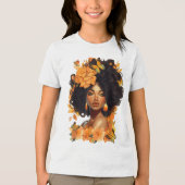 Zwarte vrouwen onbeschaamd Juneteenth Black Hist Tri-Blend Shirt (Voorkant)