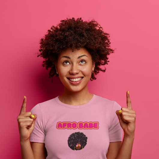 Zwarte Vrouwen, Roze Afro Babe T-shirt