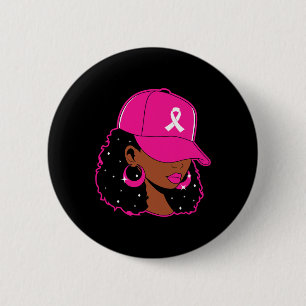 Zwarte Vrouwen Roze Borstkanker Bewustzijnsstrijde Ronde Button 5,7 Cm