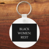Zwarte Vrouwen Rust Sleutelhanger (Achterkant)
