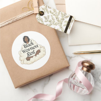 Zwarte Vrouwen Rusten Ronde Sticker