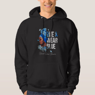 Zwarte vrouwen We Draag Blue Behçet's Disease Awar Hoodie